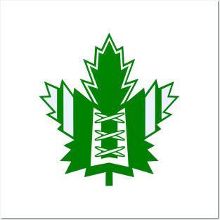 Maple Leaf Hockey Jersey Green Posters and Art